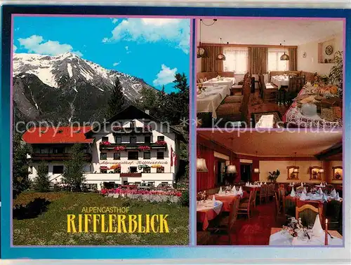 AK / Ansichtskarte Tobadill Tirol Alpengastof Rifflerblick Gastraum Zimmer Panorama Kat. Tobadill