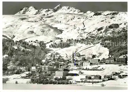 AK / Ansichtskarte St Moritz GR Fliegeraufnahme mit Corviglia und Piz Nair Kat. St Moritz