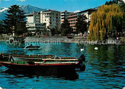 AK / Ansichtskarte Muralto Lago Maggiore Ansicht vom See aus Boot