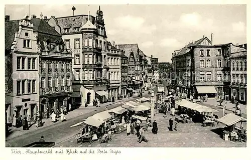 AK / Ansichtskarte Trier Mosel Hauptmarkt mit Porta Nigra