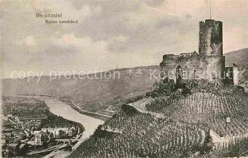 AK / Ansichtskarte Bernkastel Kues Moselpartie mit Ruine Landshut Kat. Bernkastel Kues