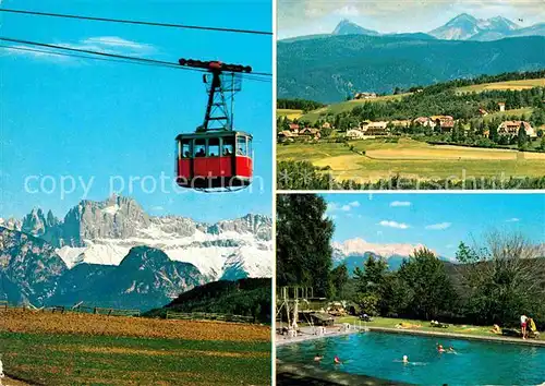 AK / Ansichtskarte Oberbozen Ritten Seilbahn Freibad Kat. Ritten Suedtirol