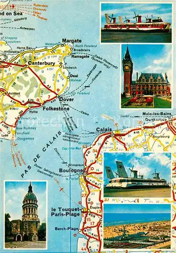 AK / Ansichtskarte Margate UK Landkarte Littoral Nord Calais Boulogne
