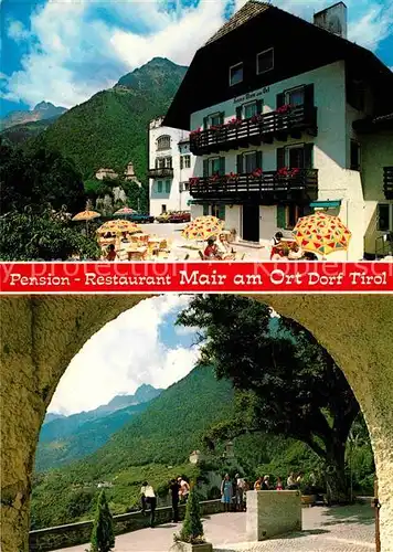 AK / Ansichtskarte Dorf Tirol Pension Restaurant Mair Kat. Tirolo