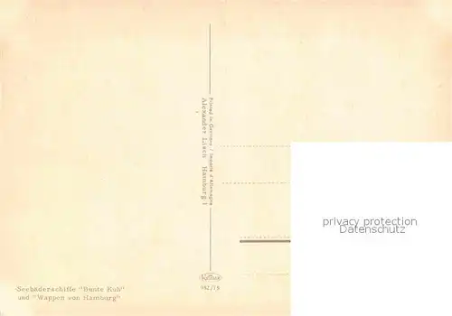 AK / Ansichtskarte Schiffe Ships Navires Bunte Kuh Wappen von Hamburg 