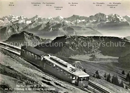 AK / Ansichtskarte Zahnradbahn Rigi Kulm Rigi Scheidegg Urneralpen Kat. Bergbahn