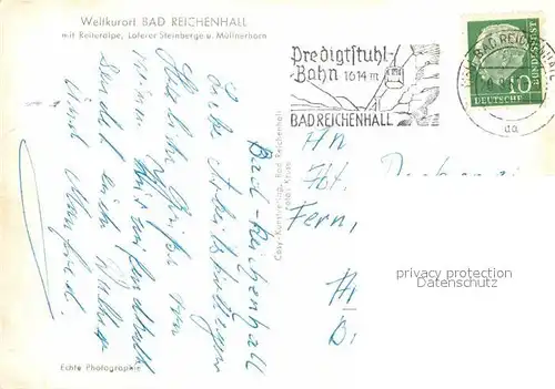 AK / Ansichtskarte Bad Reichenhall Reiteralpe Loferer Steinberge Muellnerhorn Kat. Bad Reichenhall