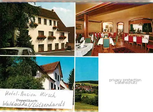 AK / Ansichtskarte Luetzenhardt Hotel Pension Hirsch Gastraum Panorama Kat. Waldachtal