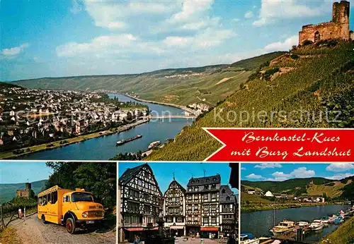 AK / Ansichtskarte Bernkastel Kues Moselpartie mit Burgruine Landshut Marktplatz Landshut Express Yachthafen Kat. Bernkastel Kues