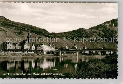 AK / Ansichtskarte Bernkastel Kues Moselpartie mit Burg Landshut Kat. Bernkastel Kues