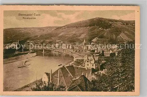 AK / Ansichtskarte Bernkastel Kues Moselpartie mit Burgruine Landshut Kat. Bernkastel Kues