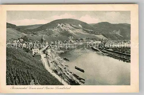 AK / Ansichtskarte Bernkastel Kues Moselpartie mit Burgruine Landshut Kat. Bernkastel Kues