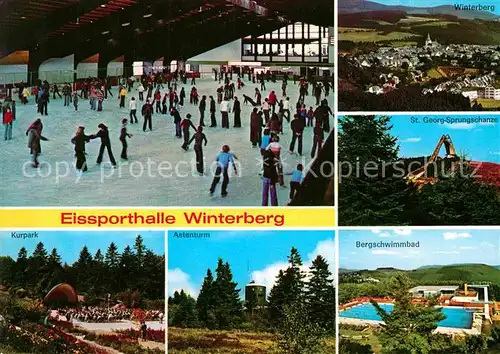 AK / Ansichtskarte Winterberg Hochsauerland Eissporthalle Freibad Winterberg Kat. Winterberg