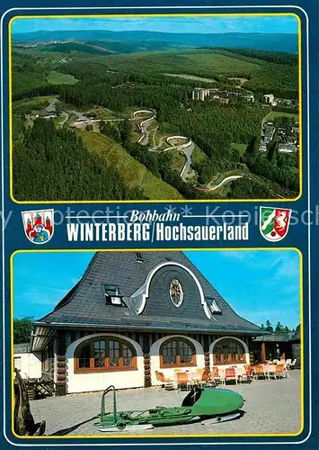 AK / Ansichtskarte Winterberg Hochsauerland Fliegeraufnahme Bobbahn Kat. Winterberg