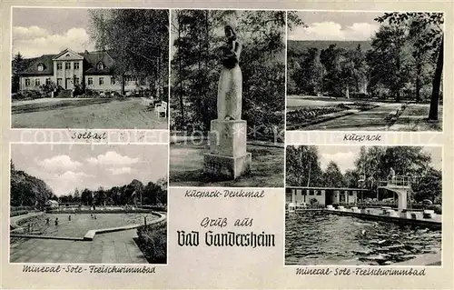 AK / Ansichtskarte Bad Gandersheim Solbad Kurpark Denkmal  Kat. Bad Gandersheim