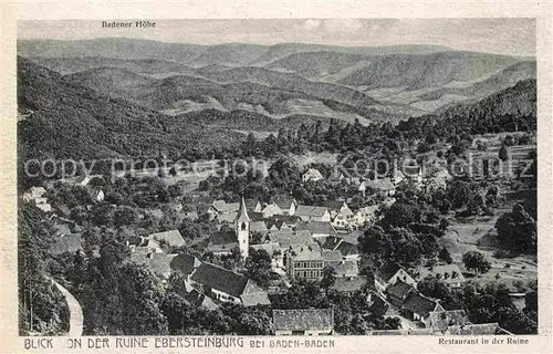 AK / Ansichtskarte Baden Baden Blick von der Ruine Ebersteinburg Kat. Baden Baden