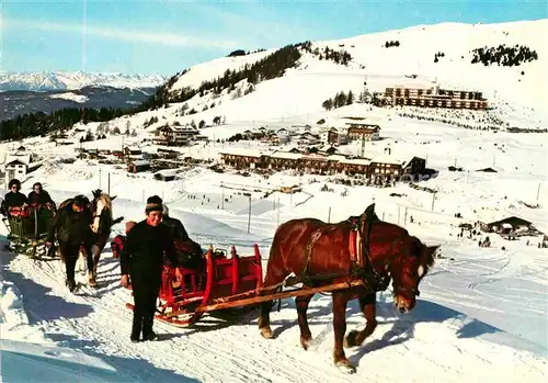 AK / Ansichtskarte Alpe di Siusi Pferdeschlitten Winterpanorama Kat. Seiser Alm Dolomiten