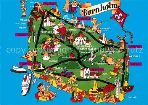 AK / Ansichtskarte Bornholm Landkarte Kat. Daenemark