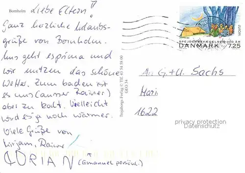 AK / Ansichtskarte Bornholm Landkarte Kat. Daenemark