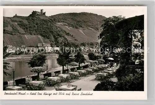 AK / Ansichtskarte Bernkastel Kues Hotel Drei Koenige mit Burgruine Landshut Kat. Bernkastel Kues