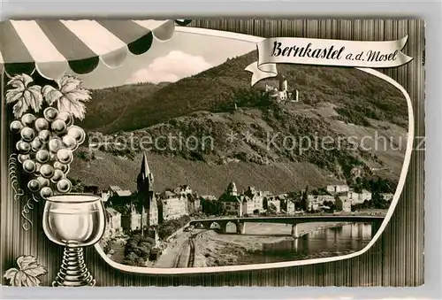 AK / Ansichtskarte Bernkastel Kues Moselpartie mit Burgruine Landshut Kat. Bernkastel Kues