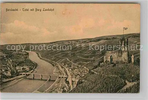 AK / Ansichtskarte Bernkastel Kues Moselpartie mit Burgruine Landshut Kat. Bernkastel Kues