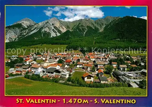 AK / Ansichtskarte St Valentin Haide Vinschgau Gesamtansicht mit Alpenpanorama Kat. San Valentino alla Muta Vinschgau