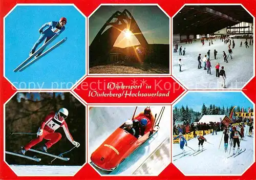 AK / Ansichtskarte Winterberg Hochsauerland Rodelbahn Skispringen Eisbahn Langlauf Kat. Winterberg