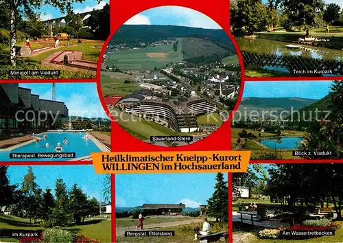 AK / Ansichtskarte Willingen Sauerland Sauerland Stern Kurpark Viadukt Freibad Minigolf  Kat. Willingen (Upland)