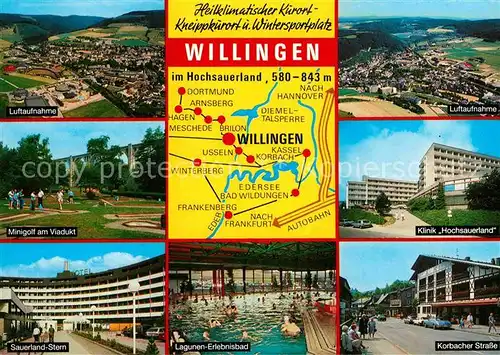 AK / Ansichtskarte Willingen Sauerland Korbacher Strasse Bewegungsbad Viadukt Minigolf Sauerland Stern Kat. Willingen (Upland)