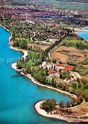 AK / Ansichtskarte Radolfzell Bodensee Fliegeraufnahme Halbinsel Mettnau mit Kursanatorium  Kat. Radolfzell am Bodensee