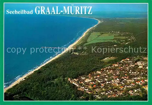 AK / Ansichtskarte Graal Mueritz Ostseebad Fliegeraufnahme mit Strand Kat. Seeheilbad Graal Mueritz