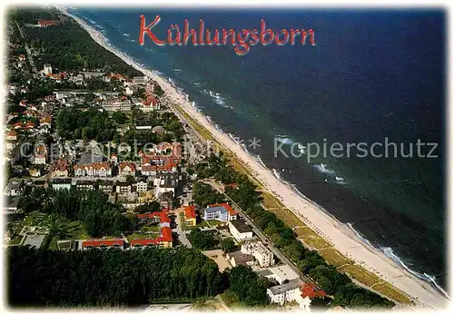 AK / Ansichtskarte Kuehlungsborn Ostseebad Fliegeraufnahme mit Strand Kat. Kuehlungsborn
