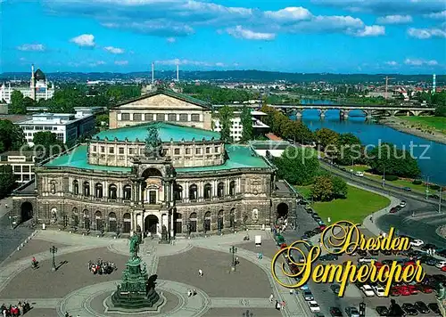 AK / Ansichtskarte Dresden Fliegeraufnahme Semperoper Elbe Kat. Dresden Elbe