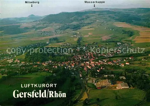 AK / Ansichtskarte Gersfeld Rhoen Fliegeraufnahme Milseburg Wasserkuppe Kat. Gersfeld (Rhoen)