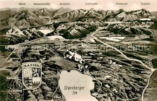 AK / Ansichtskarte Starnbergersee Landkarten Kat. Starnberg
