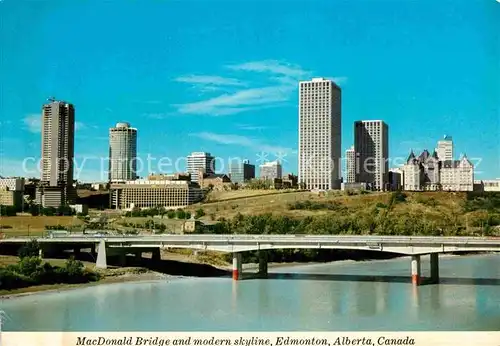 AK / Ansichtskarte Edmonton Alberta MacDonald Bridge Saskatchewan River and modern skyline Kat. Edmonton