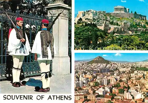 AK / Ansichtskarte Athens Athen Wache Akropolis Stadtpanorama Kat. Griechenland