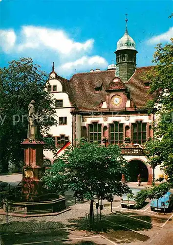 AK / Ansichtskarte Freiburg Breisgau Rathaus mit Bertold Schwarz Denkmal Kat. Freiburg im Breisgau