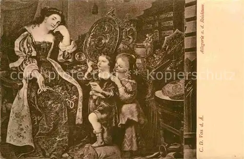 AK / Ansichtskarte Kuenstlerkarte Alte Kuenstler Cornelis de Vos Allegorie an dem Reichtum  Kat. Kuenstlerkarte