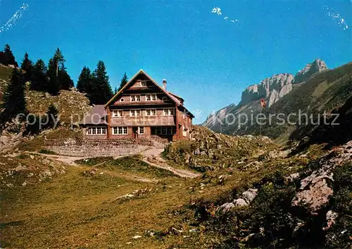 AK / Ansichtskarte Bollenwees Berggasthaus Blick auf Hohe Haeuser Alpen