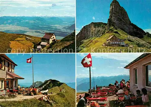 AK / Ansichtskarte Fruemsen Berggasthaus Staubern Sonnenterrasse Fernsicht Alpenpanorama Kat. Fruemsen