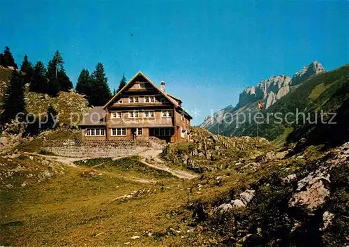 AK / Ansichtskarte Bollenwees Berggasthaus Blick auf Hohe Haeuser Alpen