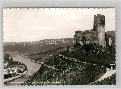 AK / Ansichtskarte Bernkastel Kues Moselpartie mit Burgruine Landstuhl Kat. Bernkastel Kues