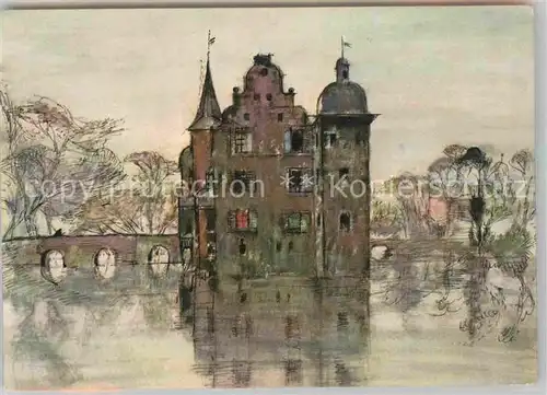 AK / Ansichtskarte Dortmund Schloss Bodelschwingh Wasserschloss Kuenstlerkarte Kat. Dortmund