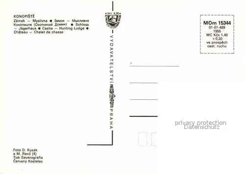 AK / Ansichtskarte Konopiste Tschechien Zamek Myslivna  Kat. Tschechische Republik