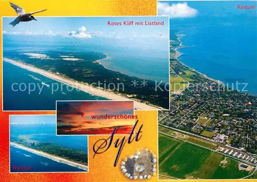 AK / Ansichtskarte Sylt Fliegeraufnahme Keitum Rantum Rotes Kliff mit Listland Kat. Sylt Ost