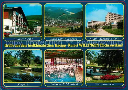 AK / Ansichtskarte Willingen Sauerland Briloner Strasse Ettelsberg Klinik Hochsauerland Kurpark Lagunen Bad Kat. Willingen (Upland)