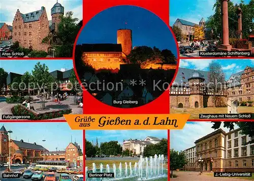AK / Ansichtskarte Giessen Lahn Schloss Klosterdomaene Schiffenberg Zeughaus Berliner Platz J. Liebig Universitaet Kat. Giessen
