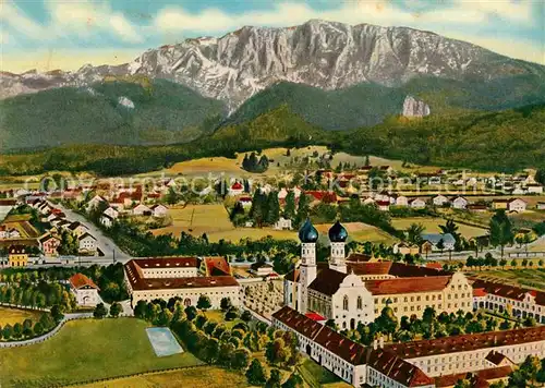 AK / Ansichtskarte Benediktbeuern mit Benediktenwand aeltestes Kloster Oberbayerns Kat. Benediktbeuern